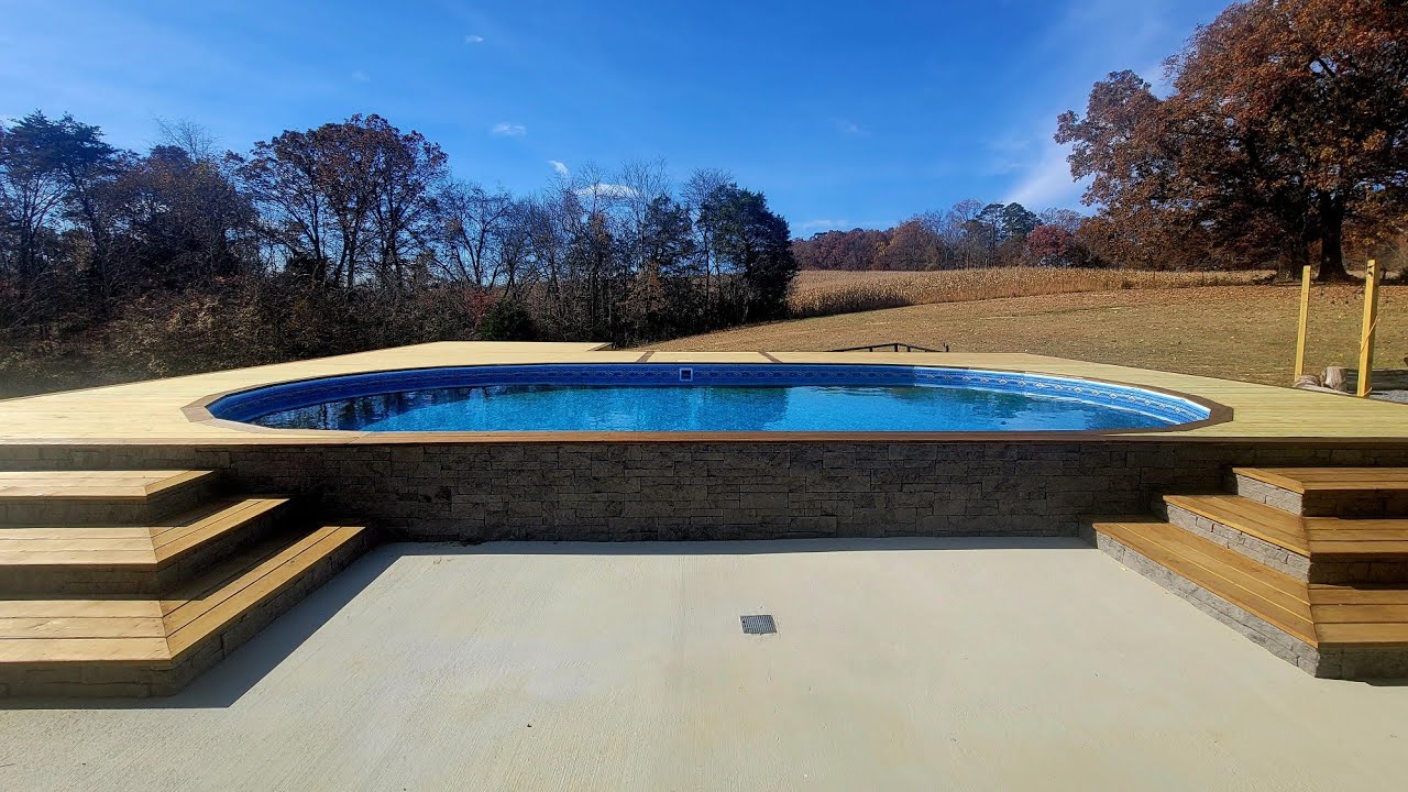 DIY Semi-Above Ground Pool with Custom Deck