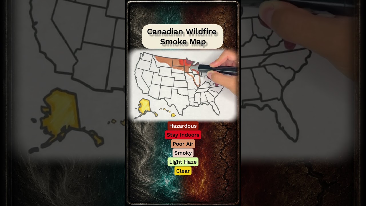 Canadian Wildfire Smoke in US Map #canada #wildfire #smoke #usa #map #air