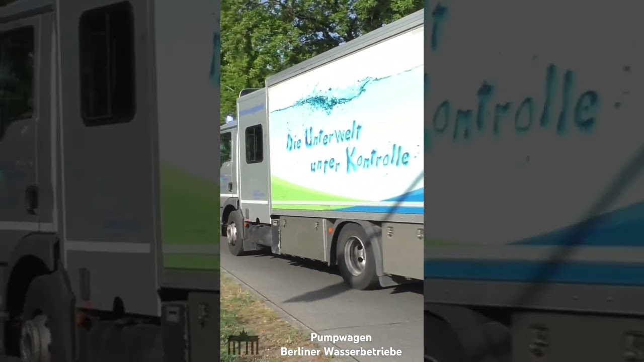 Mit Starktonhorn zum Gro&szlig;brand! Pumpwagen der Berliner Wasserbetriebe #einsatz