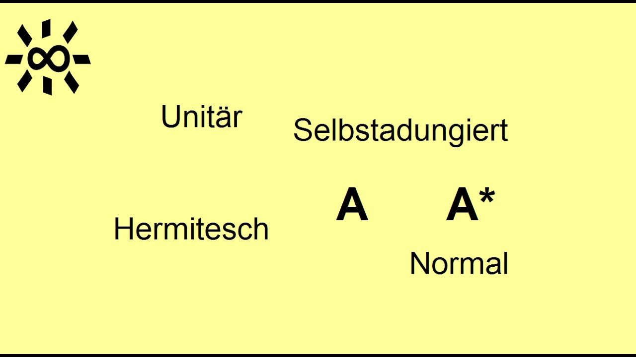 Matrizen - normal, hermitesch, selbstadjungiert, unitär