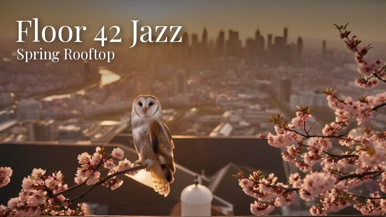 Spring Rooftop Jazz 🌸🎷 4 Hours Chill Jazz Lofi Music for Work & Study 2026