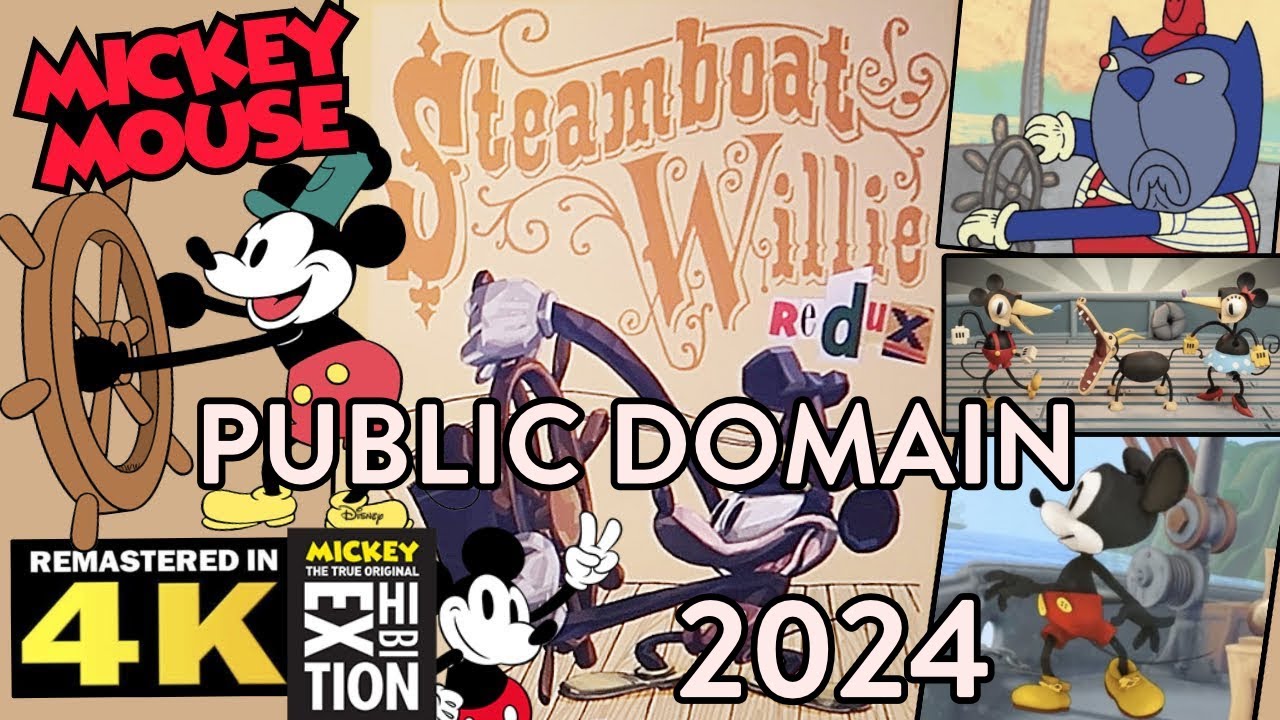 Steamboat Willie Redux 2024 - 4K - Public Domain - Comparison & Stand Alone