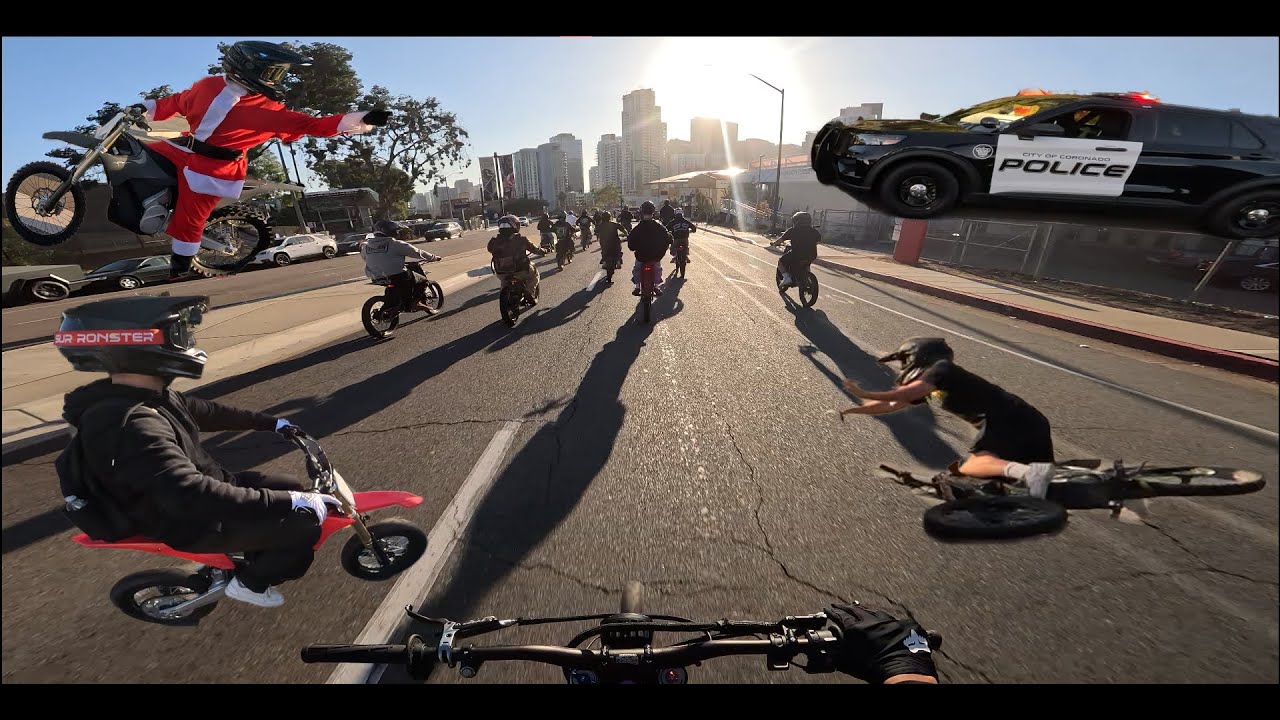 San Diego Christmas Surron/Talaria Rideout with @SurRonster  (Cop chase, crashes, and wheelies)