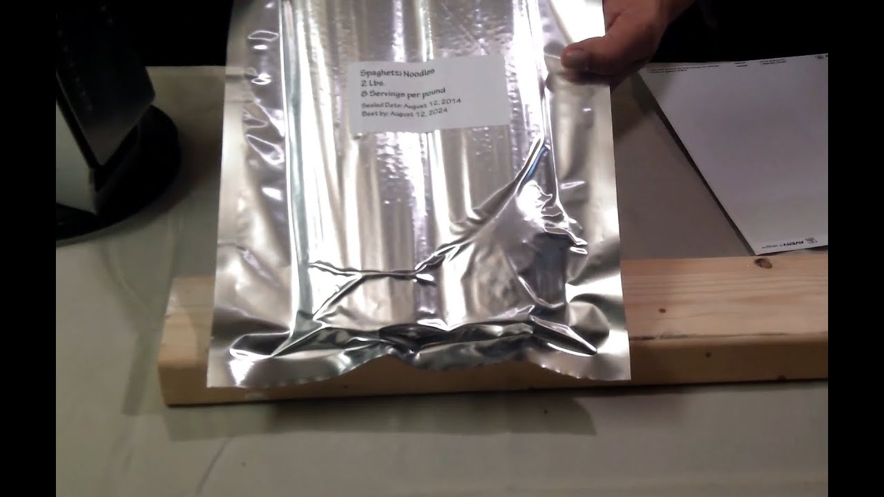 Vacuum Sealing Spaghetti Noodles In 1 Gallon Mylar Bags Using A Shop Vac