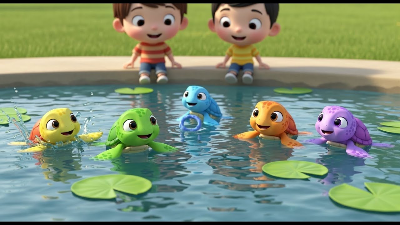 Five Little Baby Turtles Paddle Paddle Paddle | Underwater Counting & Animal Song