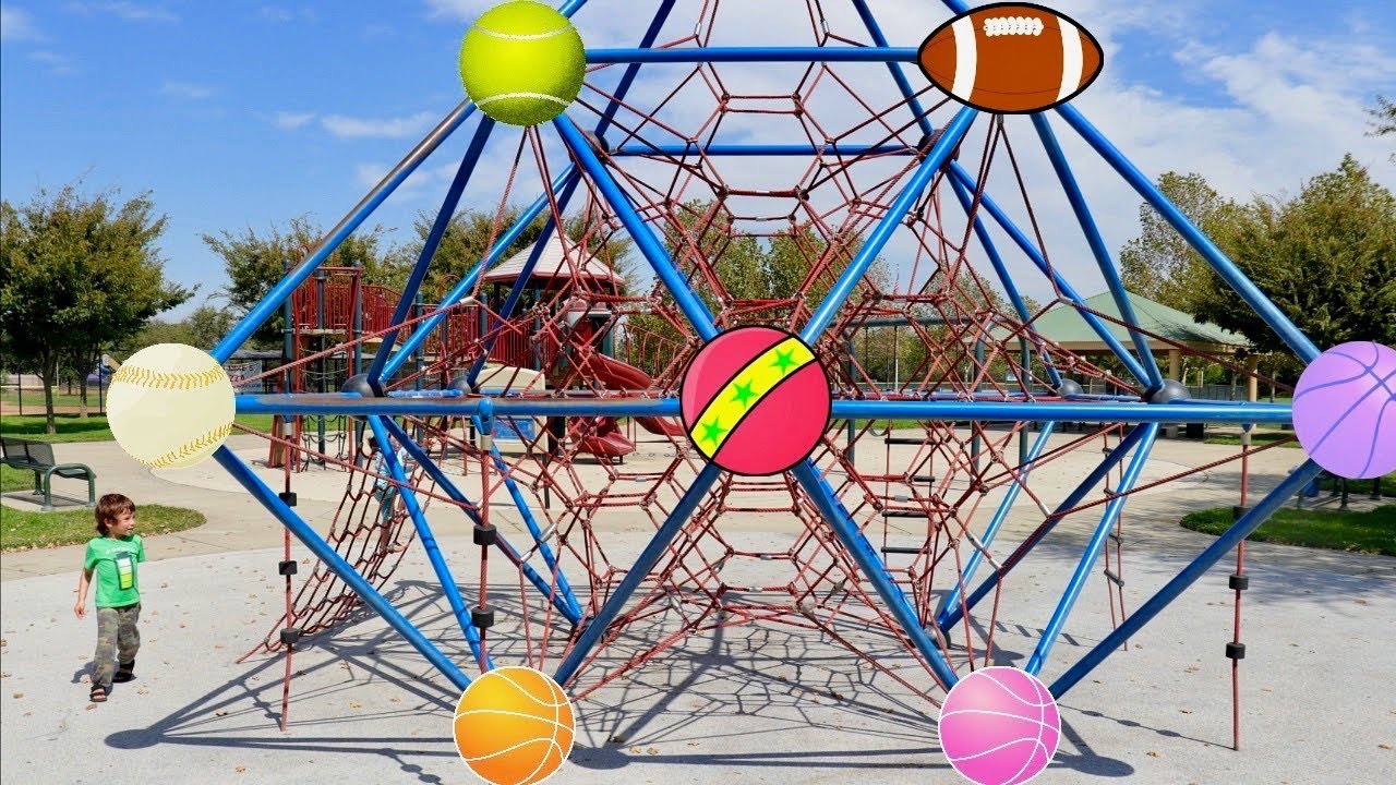 Learn Colors of Different Balls at the Park - Toddlers Playing and Learning Colors at the Playground