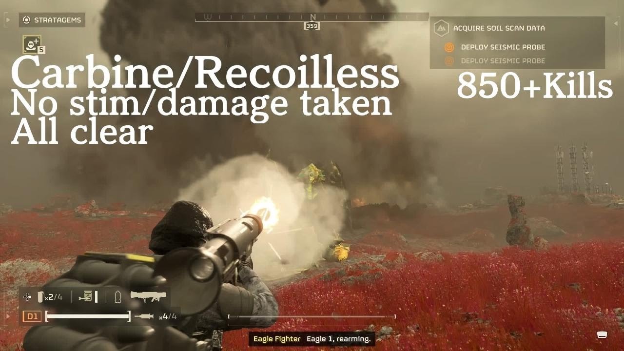 HELLDIVERS 2 Solo no stim/damage/death superhelldive vs Bugs. Geological Survey