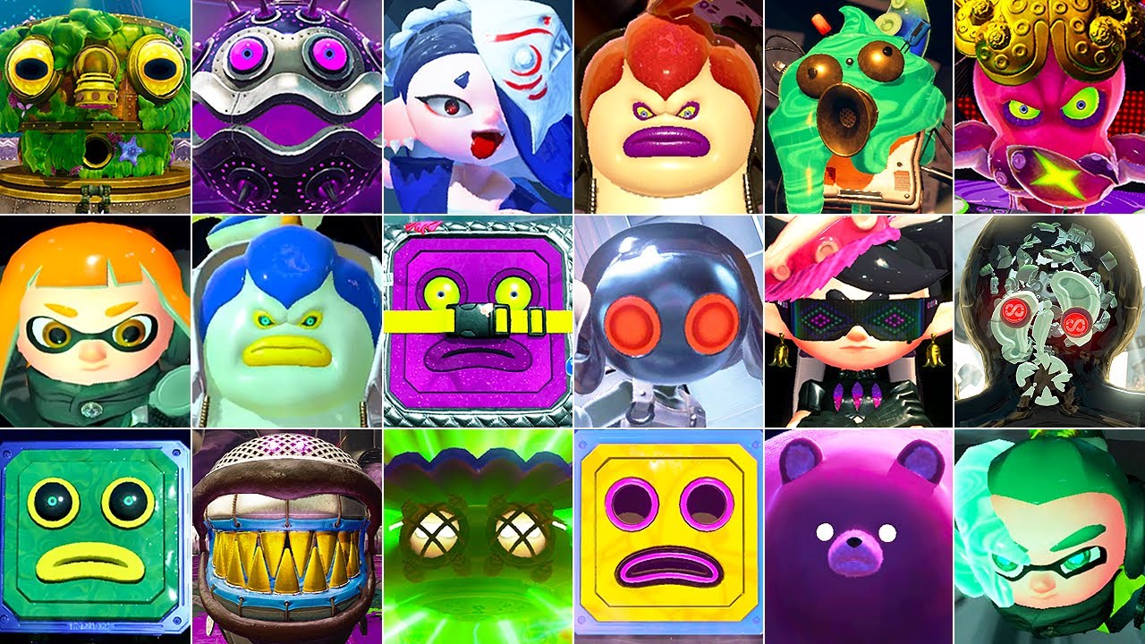 Splatoon 1, 2 & 3 - All Bosses (DLC Included)