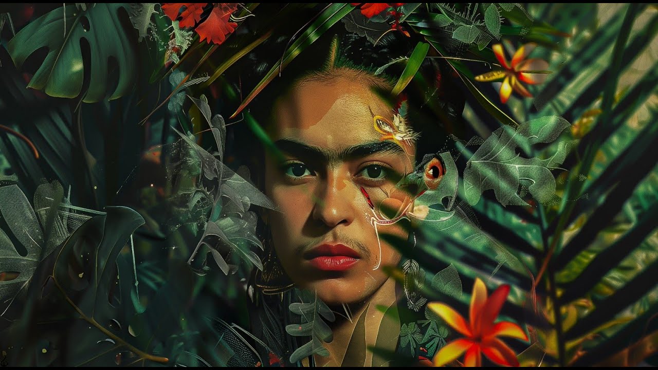 Frida-Inspired Jungle Spirit | 1 Hour Digital Art Loop with Mystical Ambient Music