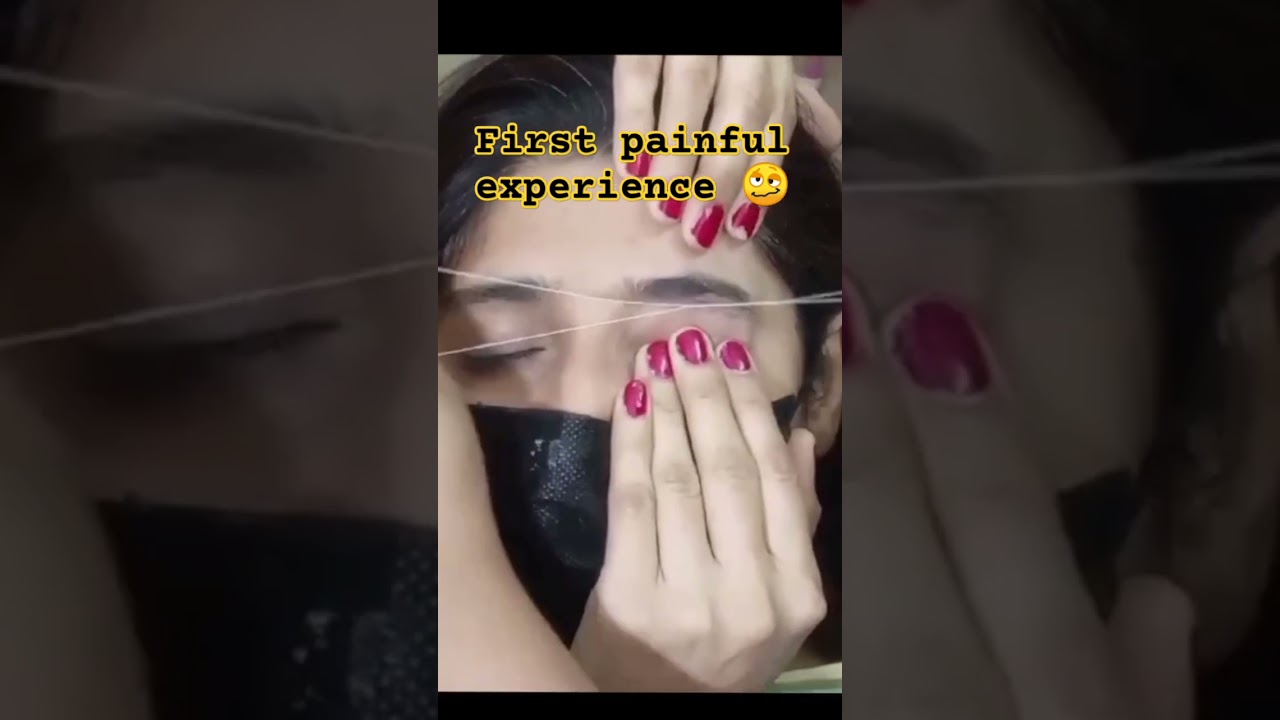 first time threading experience | eyebrow threading | teenager threatening step by step