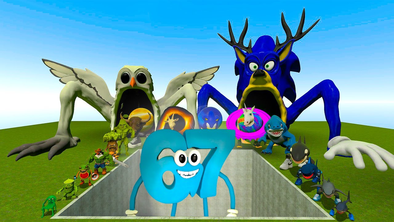 AI Brainrot Memes vs Roblox 67 Sahur Bosses in Giant Pit &ndash; Gmod Chaos