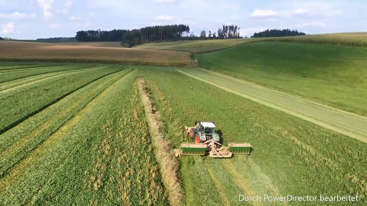 Grasmähen mit Fendt 724 und Krone Schmetterlingsmähwerk #saugeil :D