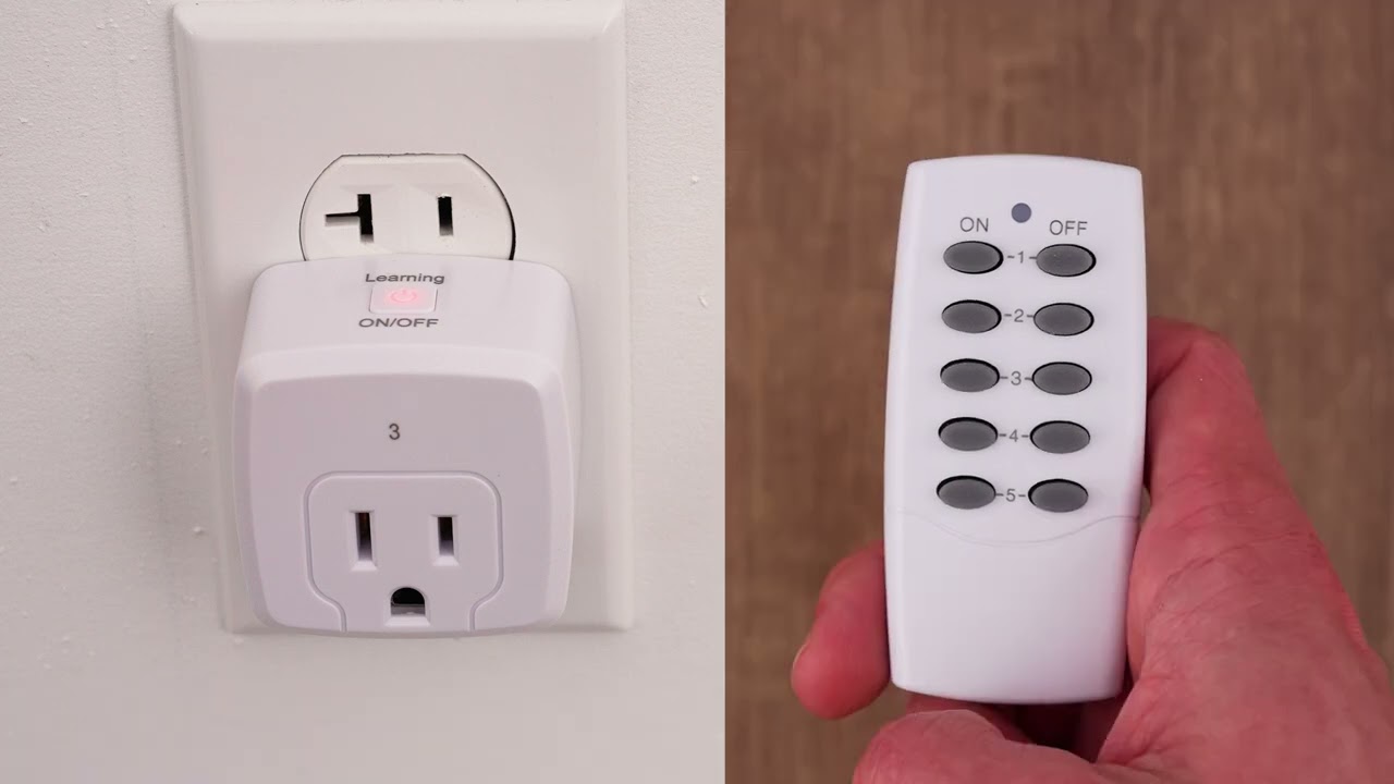 Remote Control Mini Wireless Light Switch Outlet 3 Outlets HBN