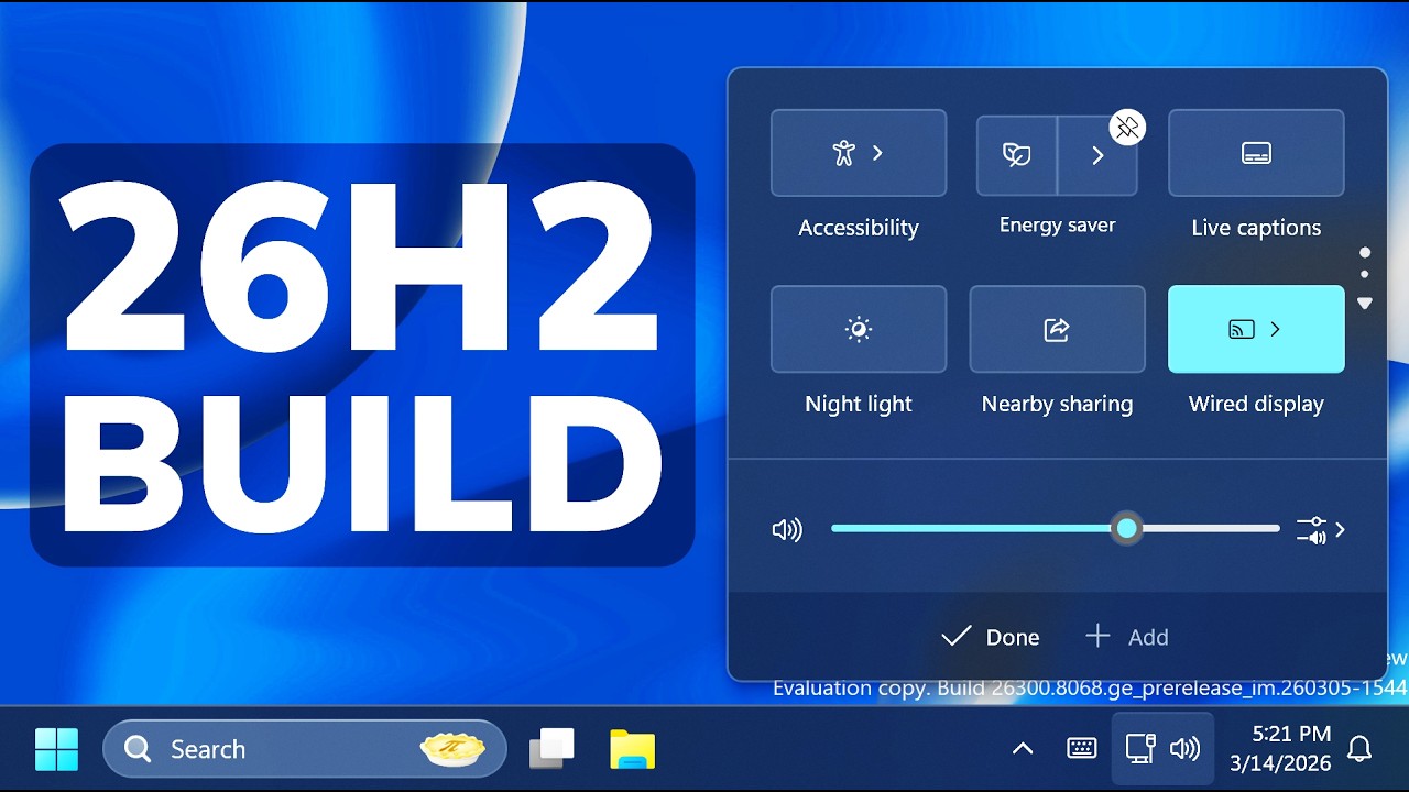 Новая сборка Windows 11 26H2 26300.8068 – новая функция удаления ненужных приложений, панель инст...