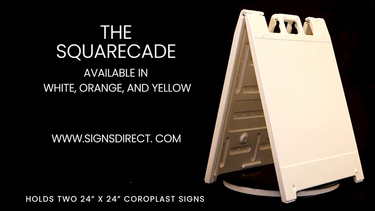 WHITE Plasticade PORTABLE SANDWICH BOARD STYLE A-FRAME SQUARECADE from Signs Direct