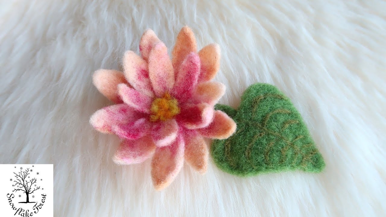 NEEDLE FELTING FLOWER Tutorial Water Lily