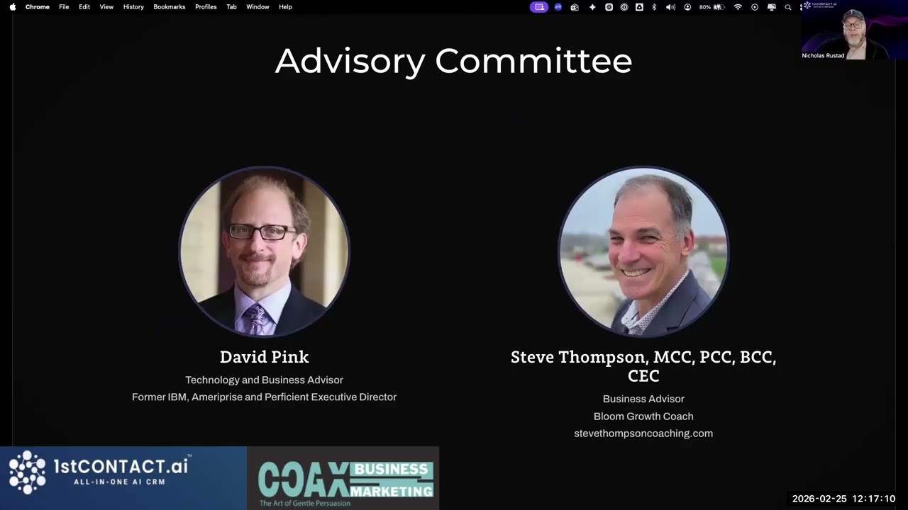 MasterClass on AI-Assisted Sales Automation with Coax Consulting and 1stContact.ai.