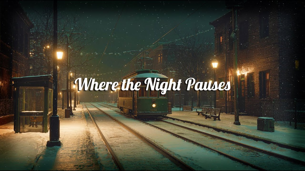 Winter Trolley at Night ❄️ 1950s Jazz Street Ambience
