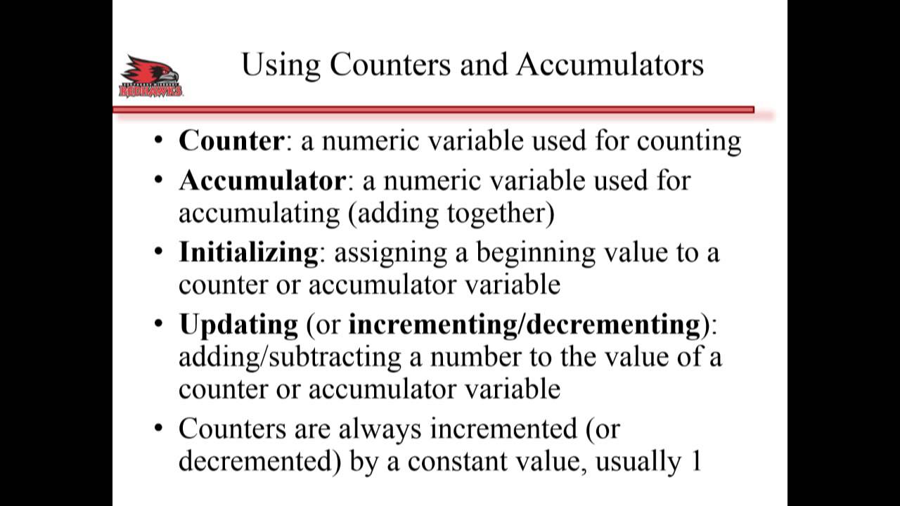 Lecture 6 Part 4 Counters and Accumulators