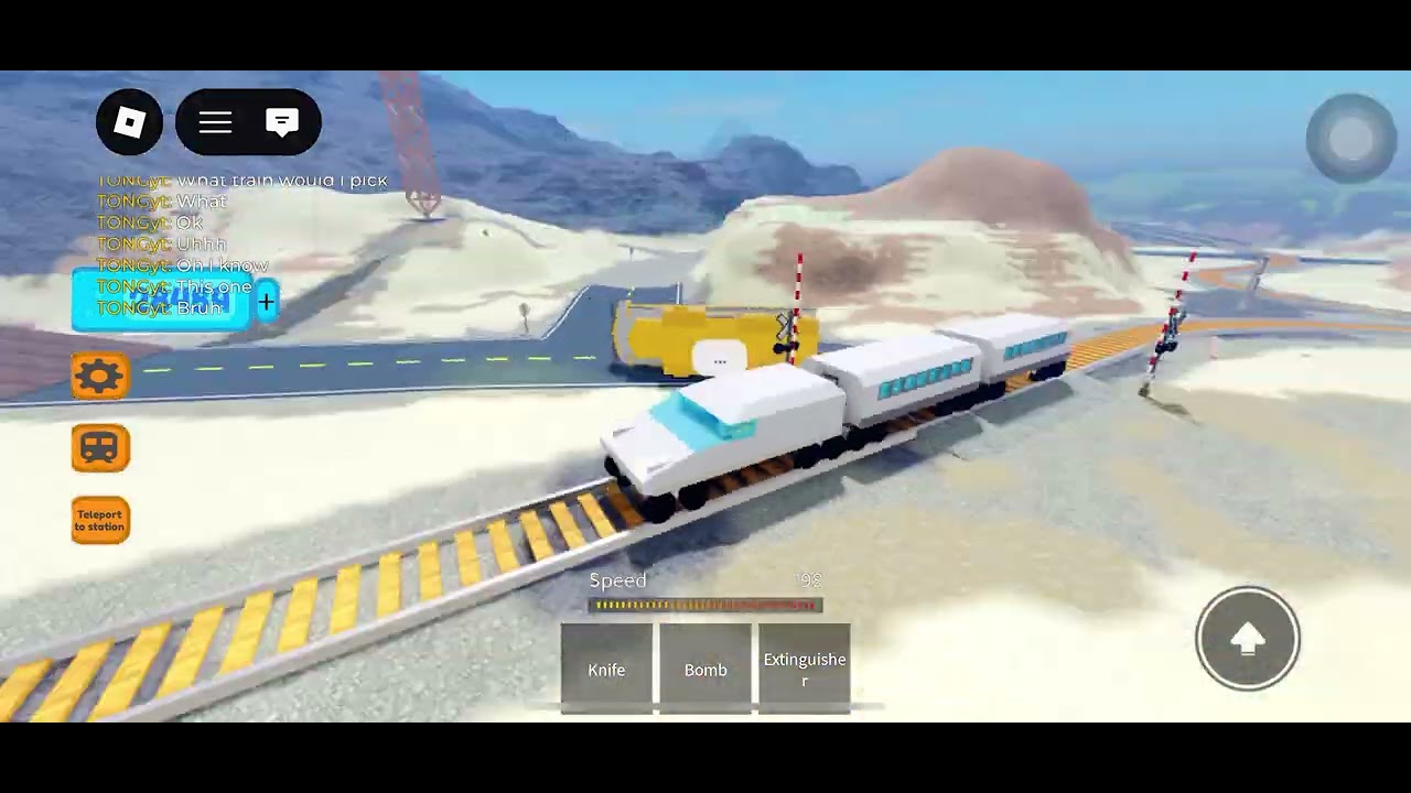 Playing train testing in Roblox