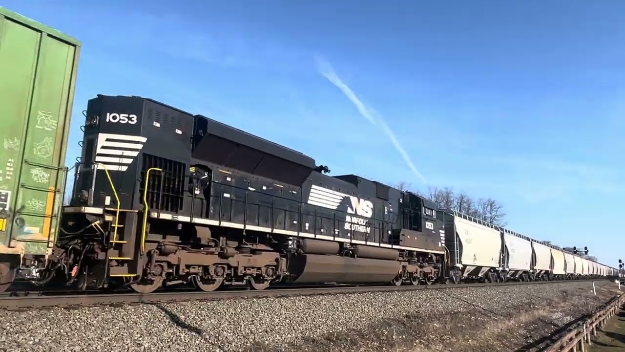 Norfolk Southern 11v westbound mix freight with a sd40e and a eco unit at Cresson, PA 