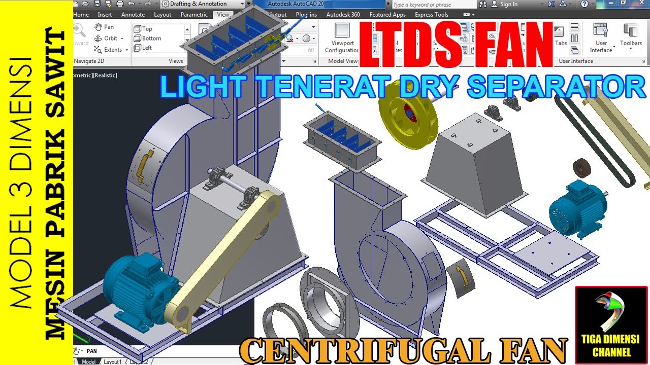 MODEL 3D LTDS CENTRIFUGAL FAN Mesin Pabrik Sawit