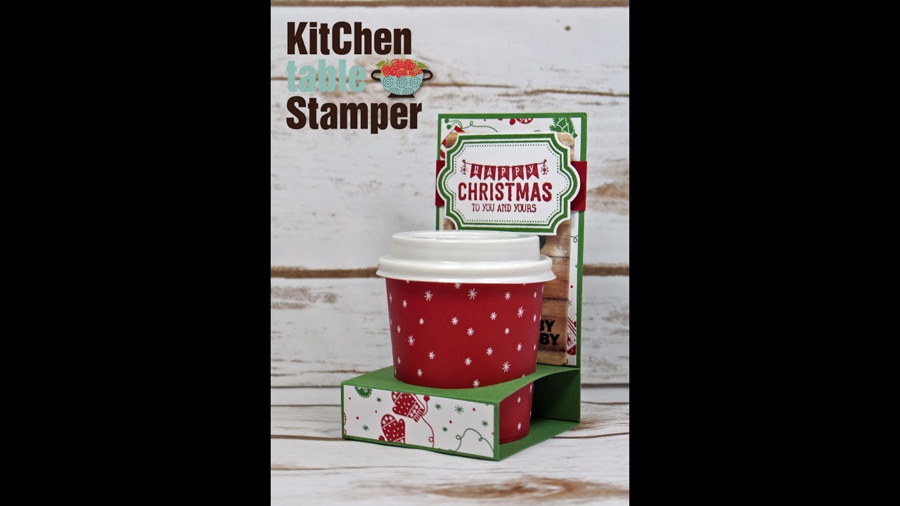 Stampin Up! Labels to Love Espresso Cup Gift Card Holder with Kitchen Table Stamper