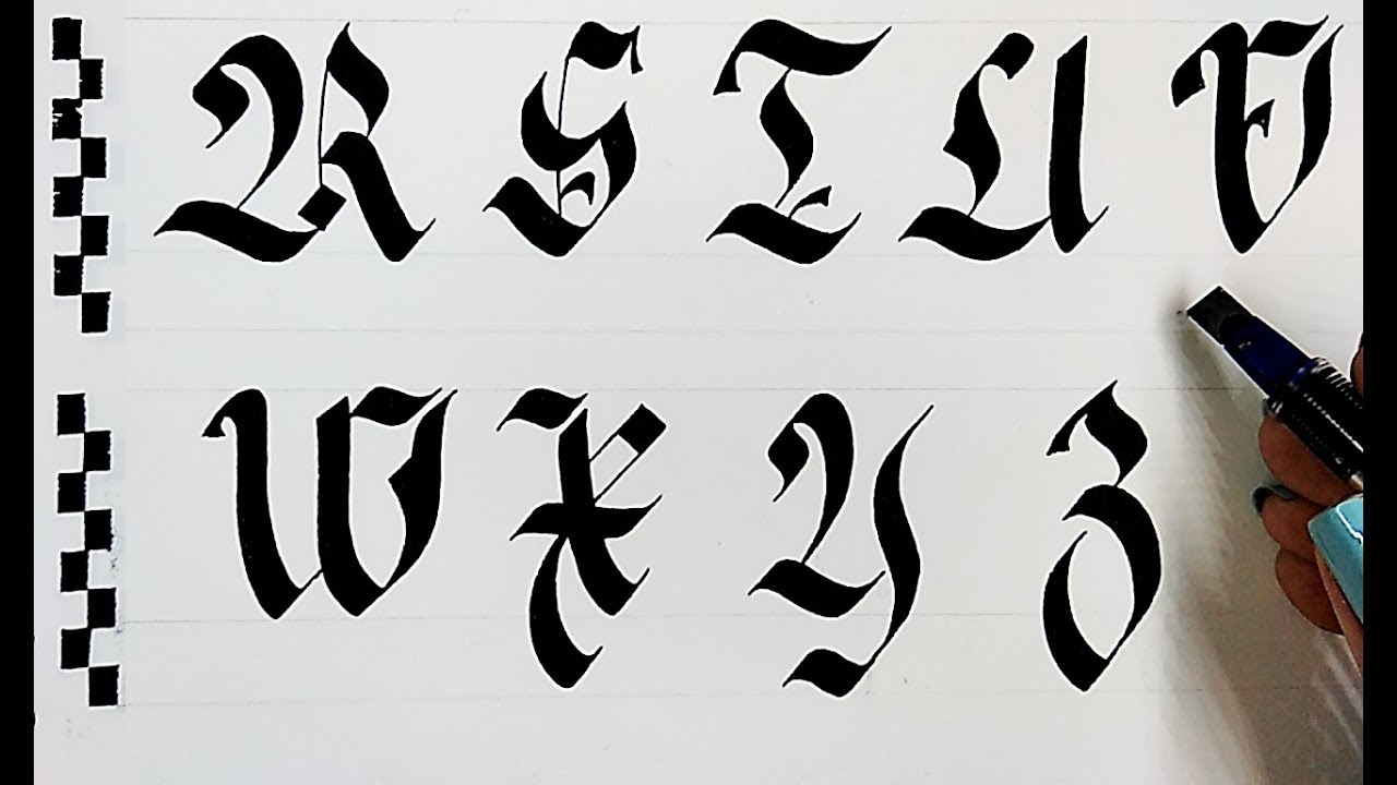 Tutorial Caligrafía Gótica Mayúscula Fraktur R-Z ✅