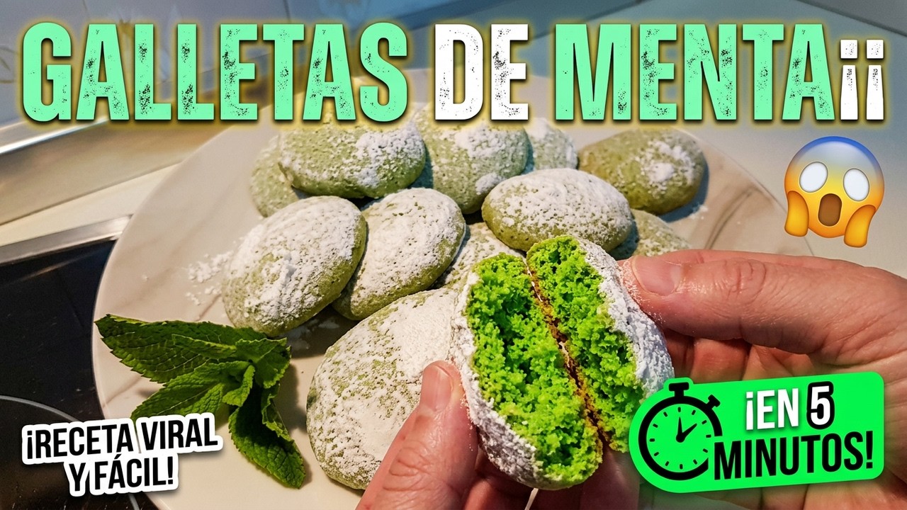 🤯GALLETAS de MENTA VIRALES en 5 MINUTOS!🍪RECETA SECRETA y FÁCIL! 