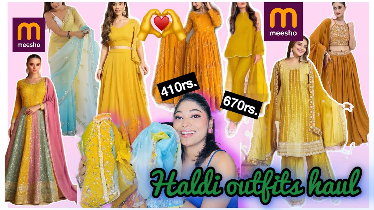 Meesho Haldi Outfits Under Budget 💛🌈|| Affordable designer outfits ||@akshustyleandtips4 