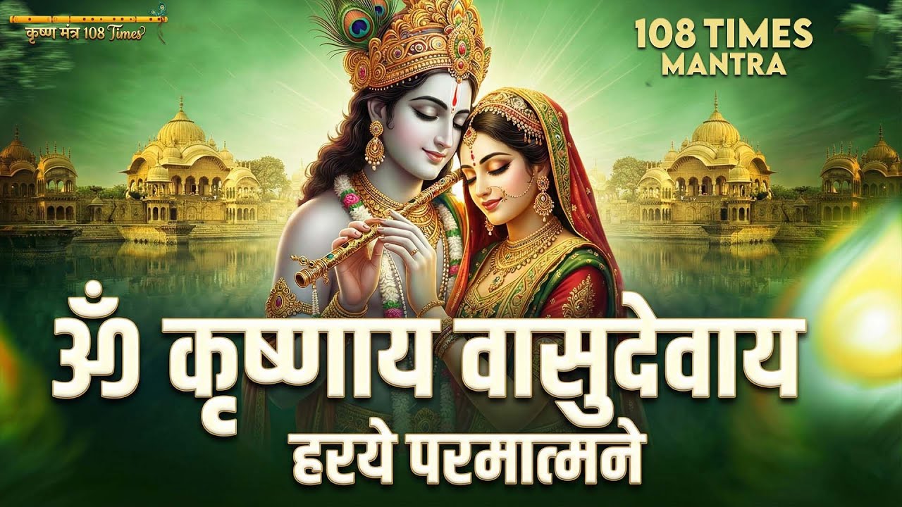 कृष्ण मंत्र 108 बार | ॐ कृष्णाय वासुदेवाय हरये परमात्मने | Peaceful Krishna Mantra