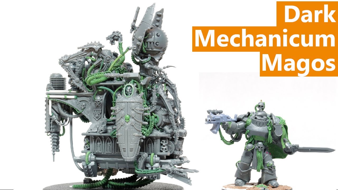 Dark Mechanicum Magos on Abeyant, or: Scary Guy on a Flying Throne. Sketching process and final mini