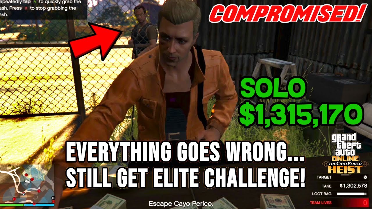 SOLO Cayo Perico Heist- Elite Challenge even When Everything Goes Wrong! ($1,315,170) GTA 5 Online
