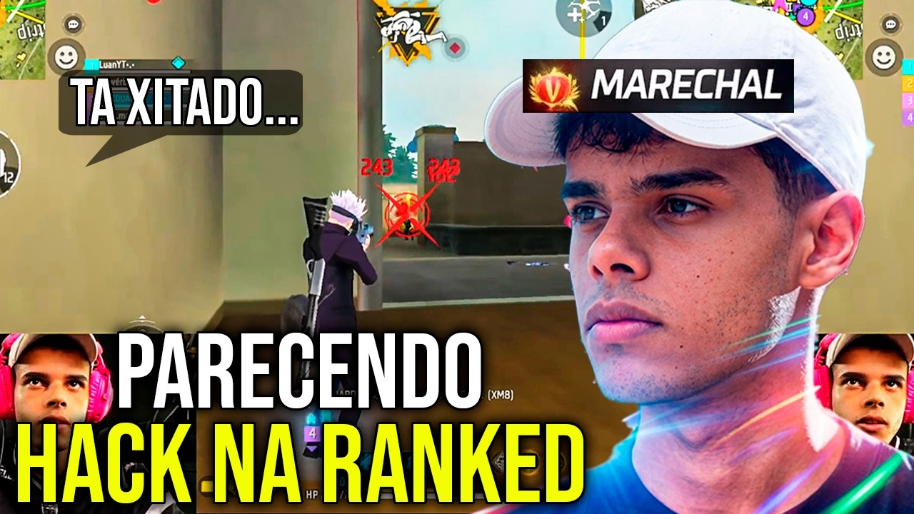 MARECHAL PARECENDO HACK NA RANQUEADA! LIMPOU O MAPA E AMASSOU GERAL NO! FREE FIRE - NINJA CLIPS