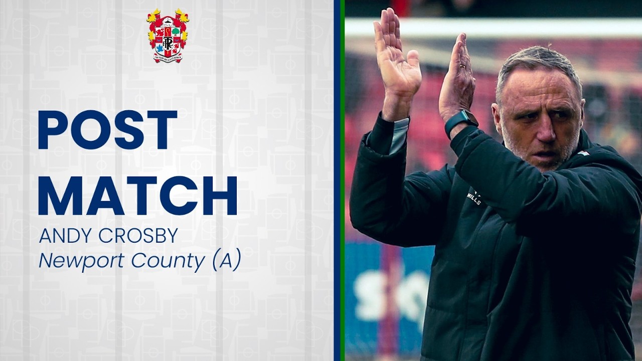 Post-Match | Andy Crosby speaks to the media after Tranmere Rovers' defeat at Newport County