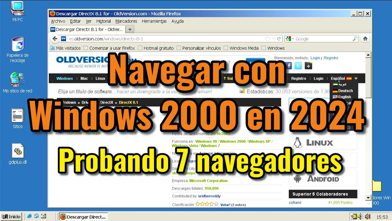 Navegar con Windows 2000 en 2024: IExplorer, Netscape, Opera, Firefox, Maxthon, Avant y K-Meleon
