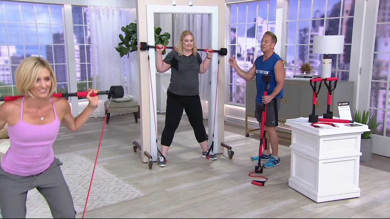 FITNATION Total Body Exercise Bar With Echelon Experience App on QVC