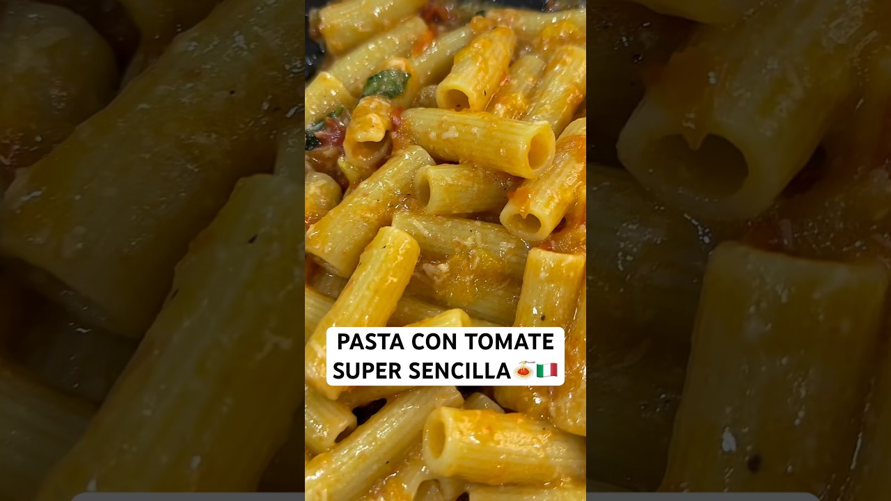😱🍝 PASTA con SALSA de TOMATE SUPER SENCILLA🇮🇹⚠️ #pasta #pastarecipe #pastalover #chefroberta