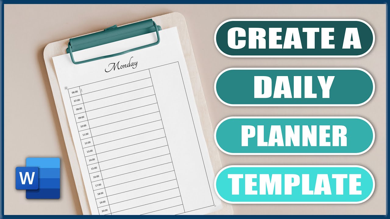 Create a DAILY PLANNER TEMPLATE in Word | DAILY PLANNER | TEMPLATE