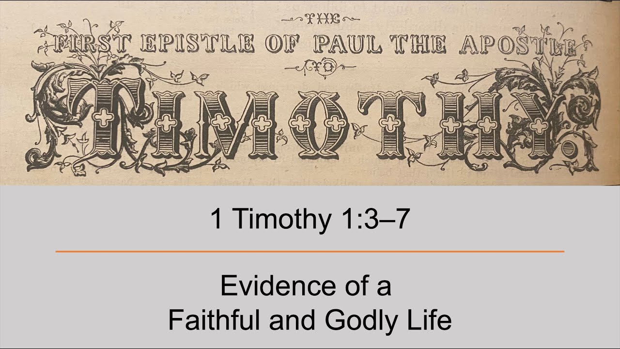Aussie Pastor Preaches on 1 Timothy 1:3–7: Evidence of a Faithful and Godly Life