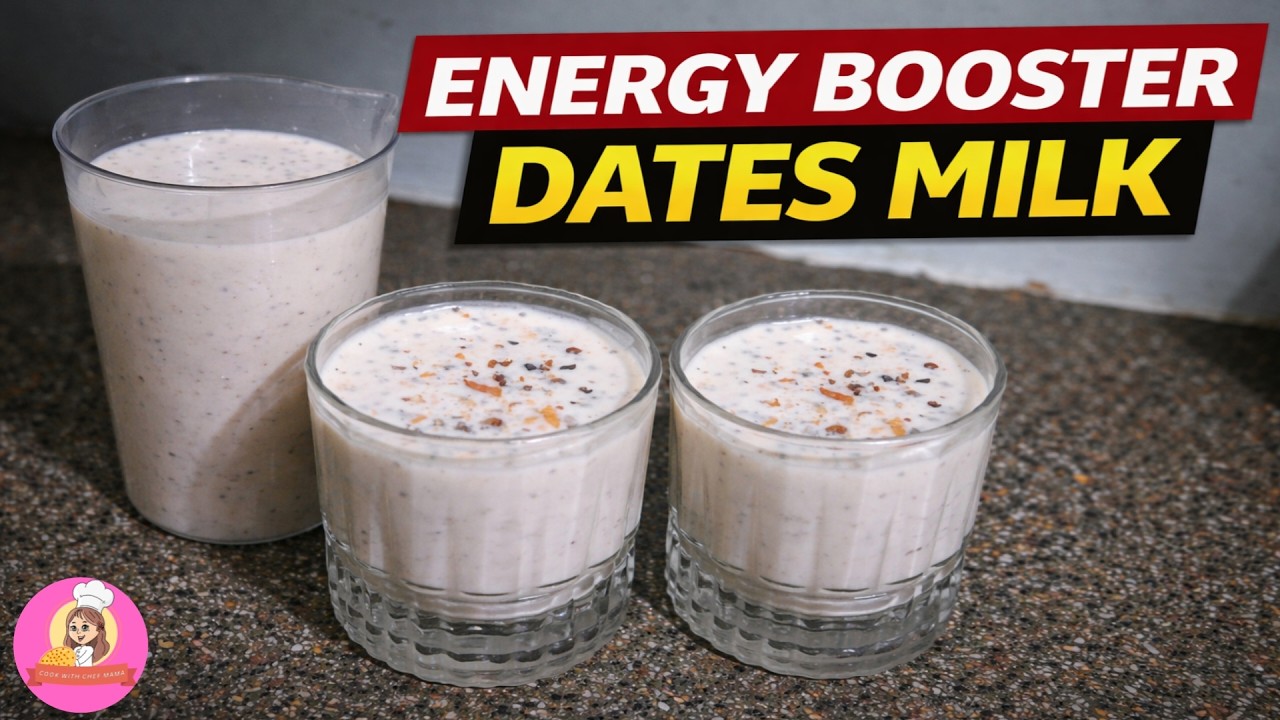 High Protein Dates Milkshake | Khajoor Badam Ka Sharbat | Ramadan Energy Booster Drink Recipe |