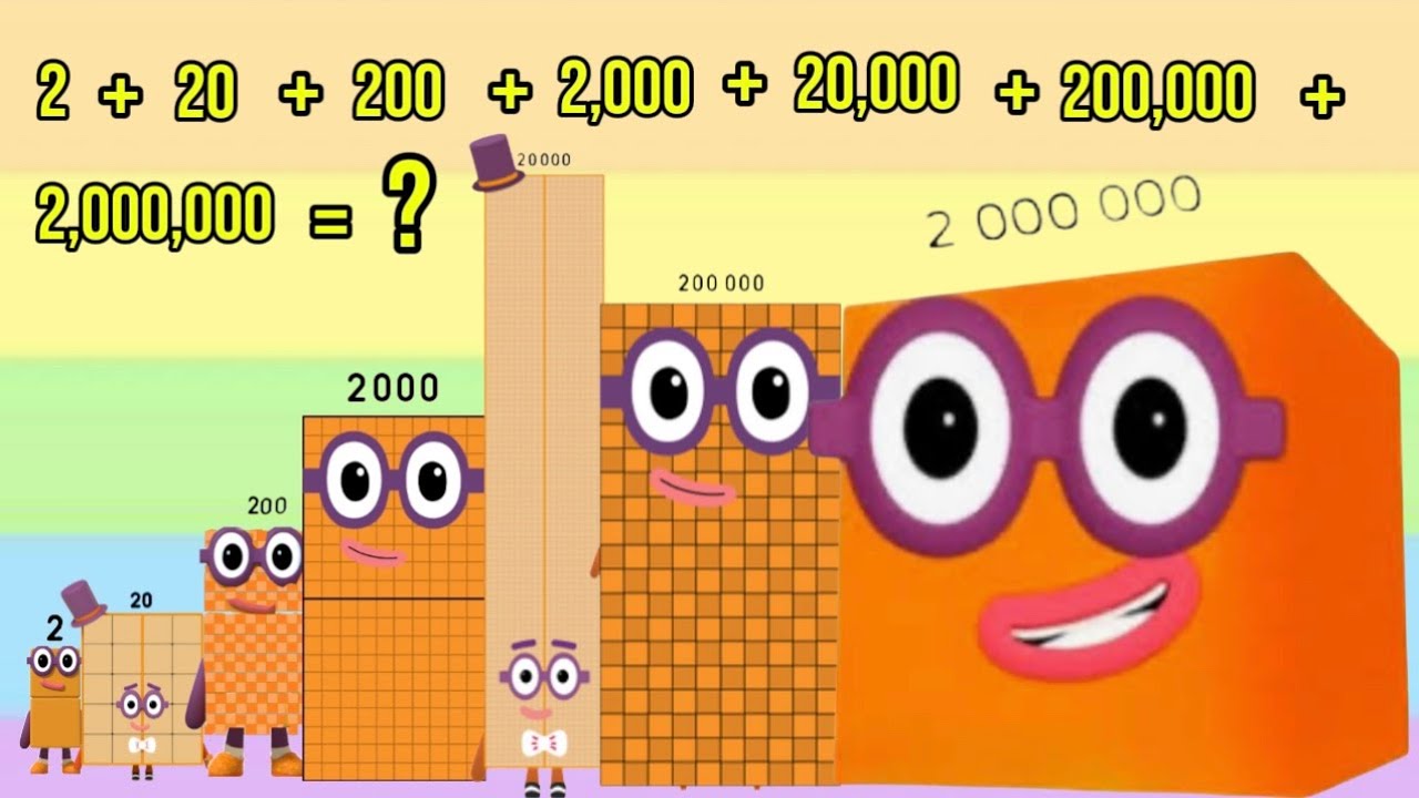 TOTAL SUM OF NUMBERBLOCKS SMALL & BIG NUMBER | GIANT NUMBER PLACE VALUE  LEARN TO COUNT hello george