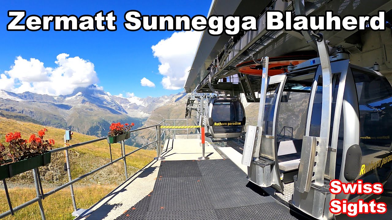 Zermatt Sunnegga Blauherd Cable Car Switzerland 4K Video