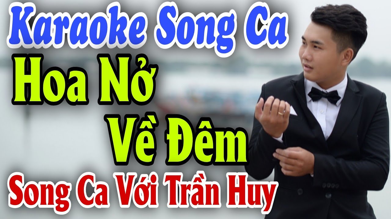 Karaoke Song Ca | Hoa Nở Về Đêm | Thiếu Giọng Nữ | Hát Với Trần Huy | Song Ca Với Ca Sĩ