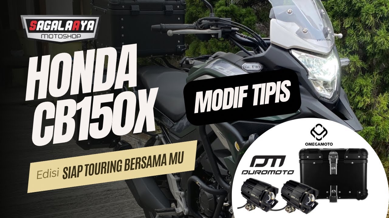 Modifikasi HONDA CB 150 X Pasang side box Bdak hitam, Lampu sorot Dan ganti Klakson biar makin gagah