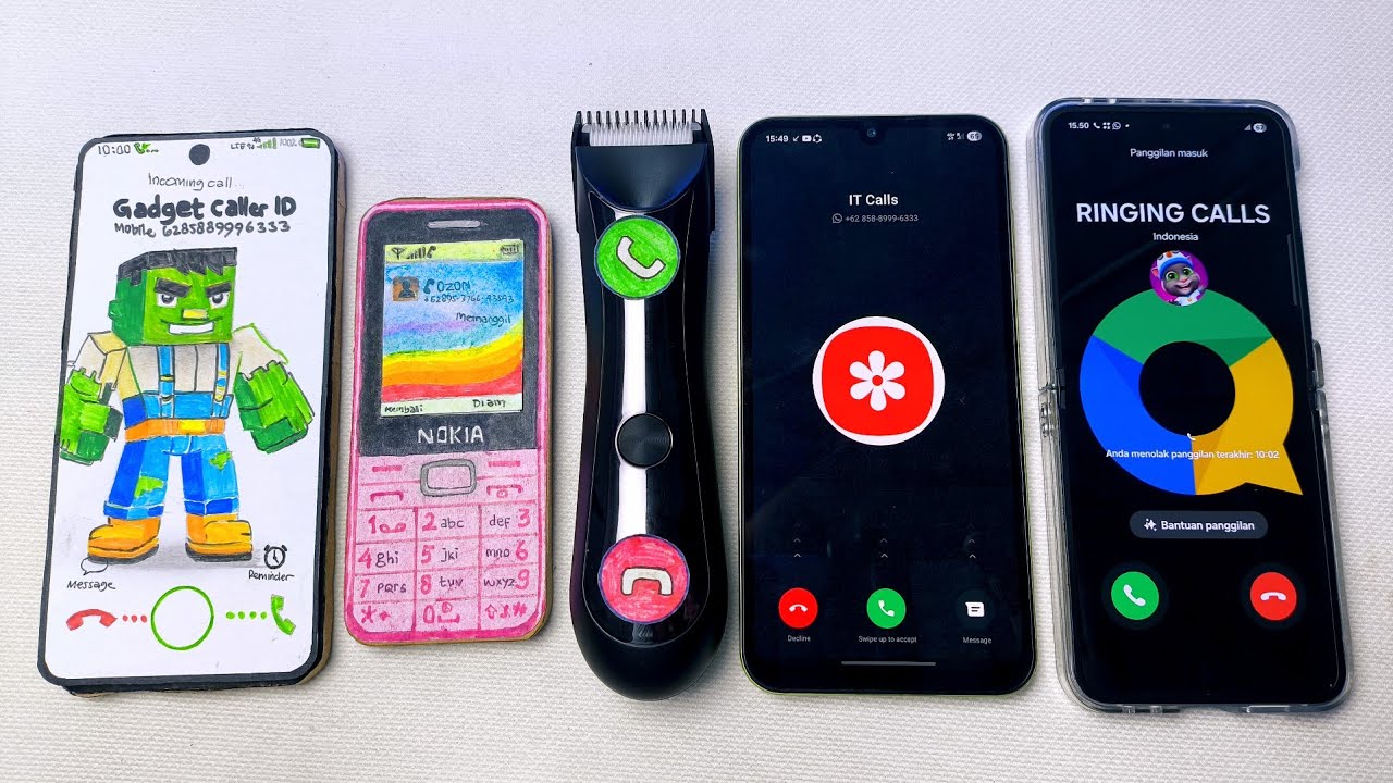 Xiaomi 17 Minecraft vs Nokia vs Hair Clipper vs Galaxy a15 vs Galaxy flip6 incoming call
