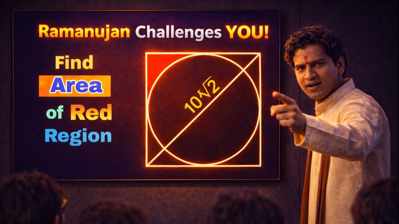 Ramanujan’s Geometry Challenge — Can You Find the Red Area?