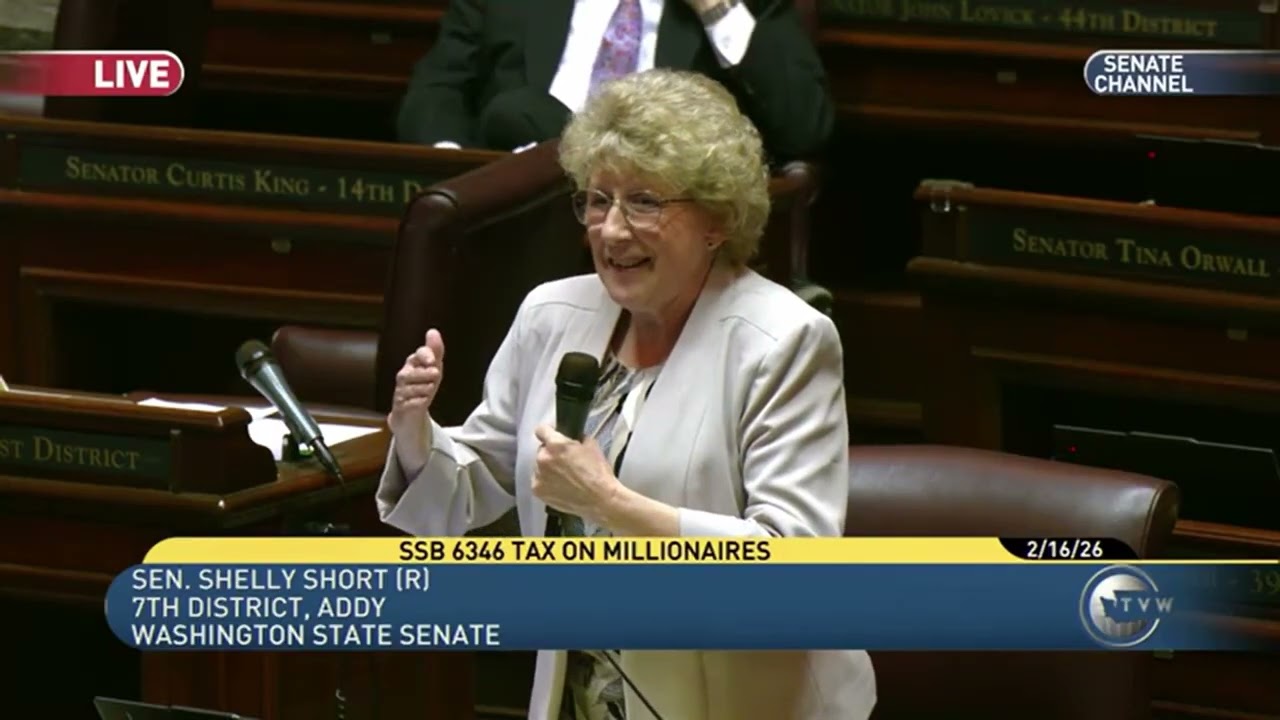 Sen. Shelly Short speaks against the income tax bill, SB 6346