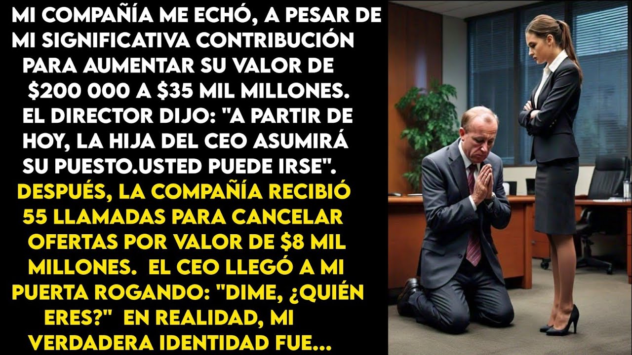 Mi empresa me echó para acomodar a la hija del director ejecutivo.   Al día siguiente, perdieron 55