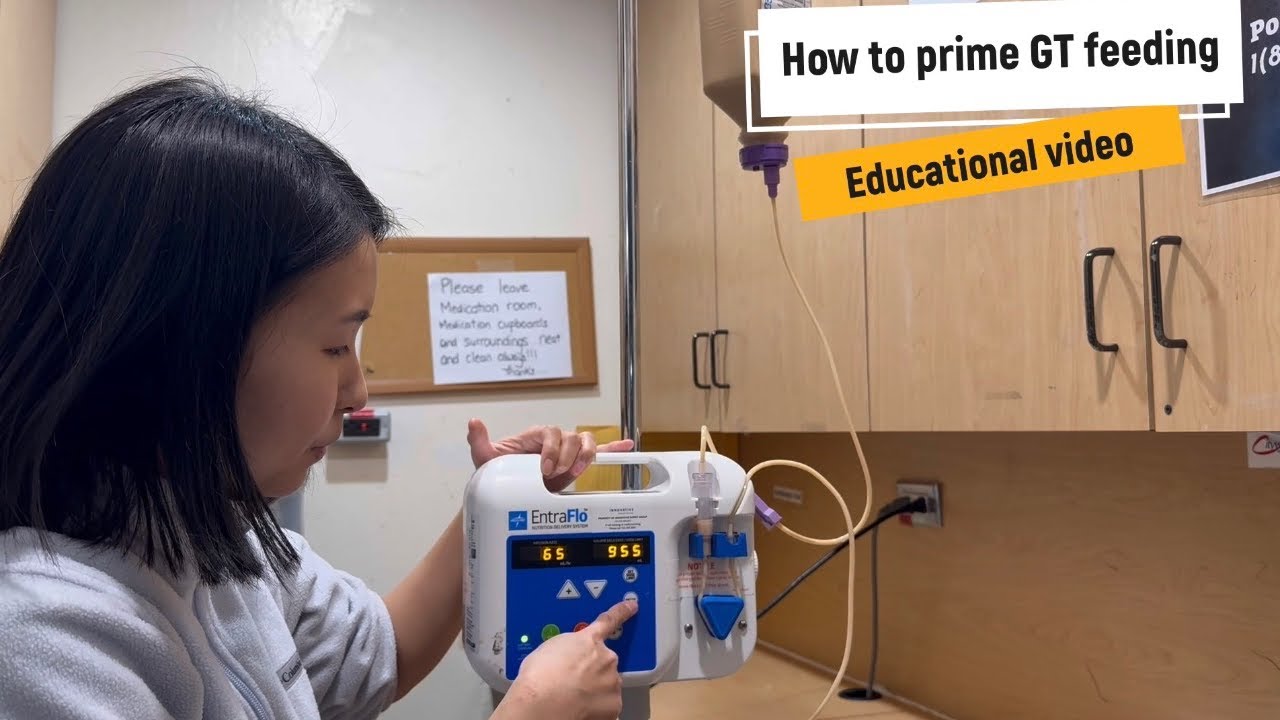 How to prime and start G tube feeding 